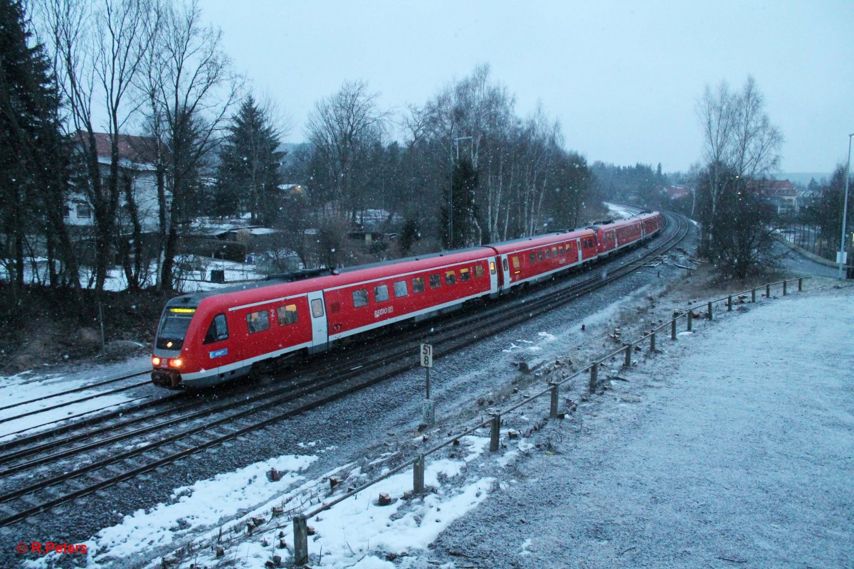 Zwei 612er auf dem Weg nach Nürnberg bei der Einfahrt in marktredwitz. 28.02.15