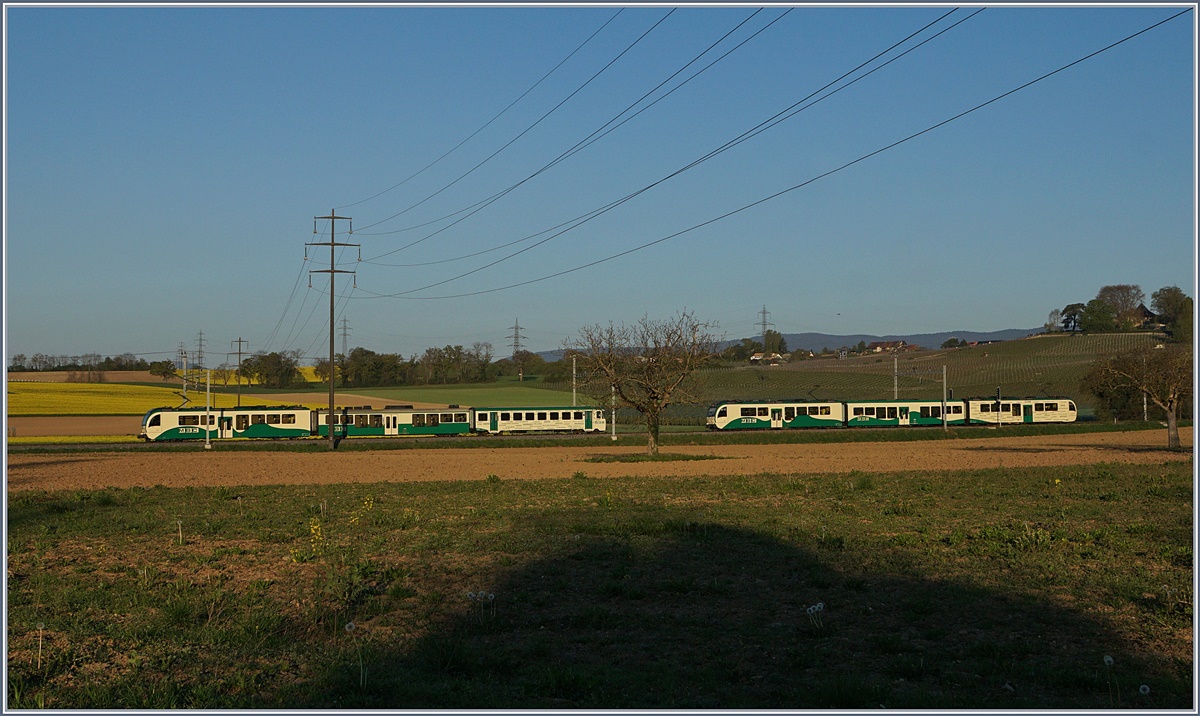Zwei BAM MBC Züge kreuzen sich in Chigny.
10.0 April 2017