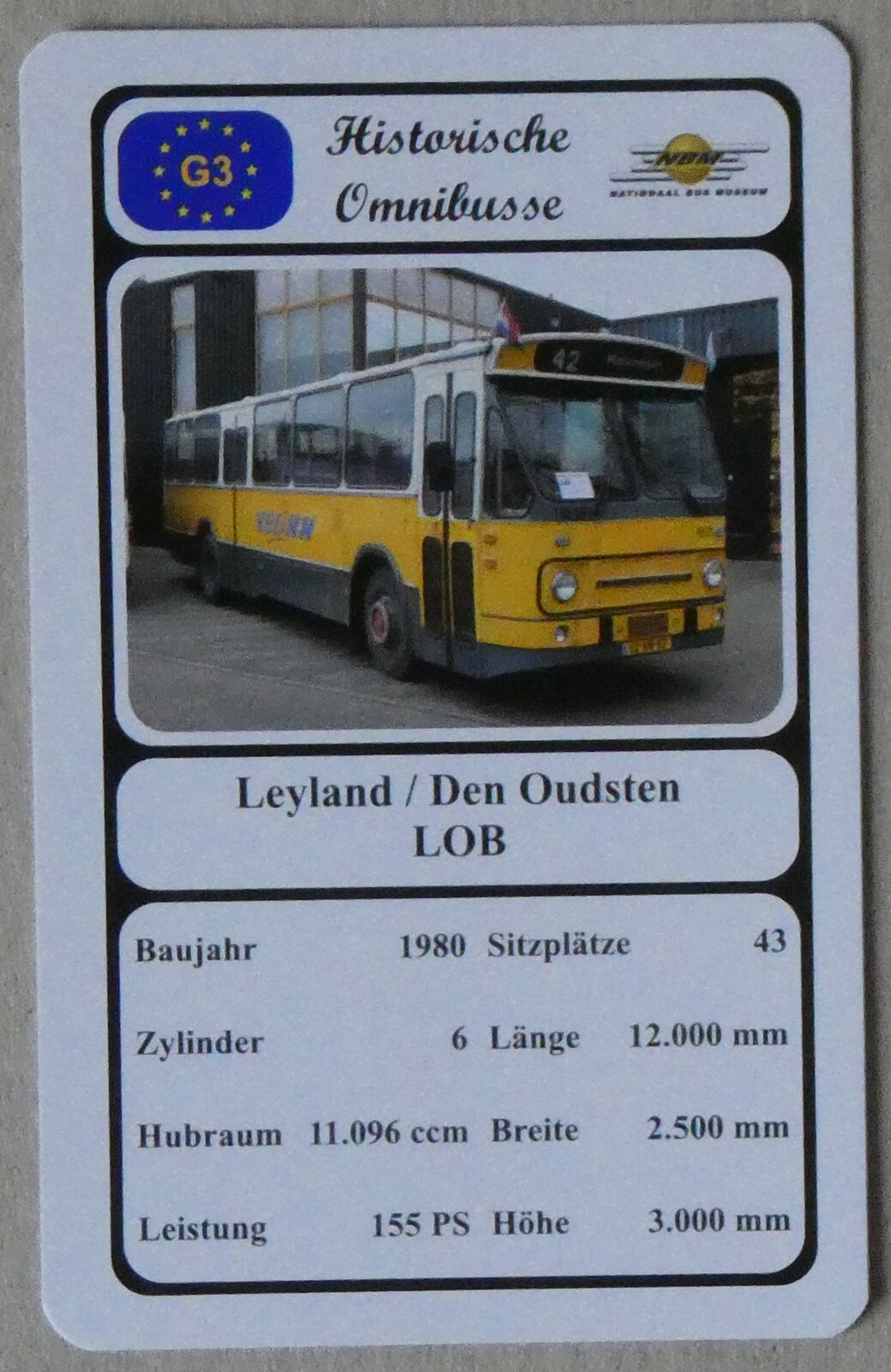 (272'621) - Quartett-Spielkarte mit Leyland / Den Oudsten LOB von 1980 am 3. M�rz 2025 in Thun