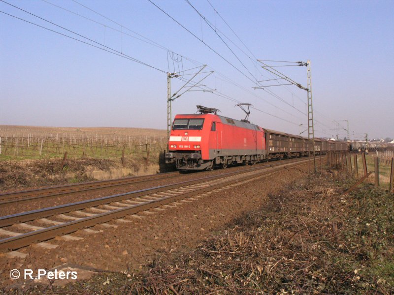 152 148-3 zieht bei Oestrich-Winkel ein gemischten Gterzug. 13.02.08