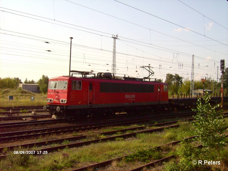 155 158-9 durchfhrt Eisenhttenstadt mit ein Stahlzug.09.08.07