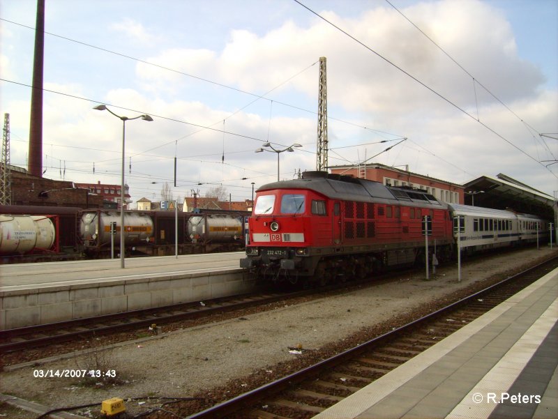 232 472 verlsst Frankfurt/Oder mit den EC45 (Berlin-Warzawa-Express). 14.03.07