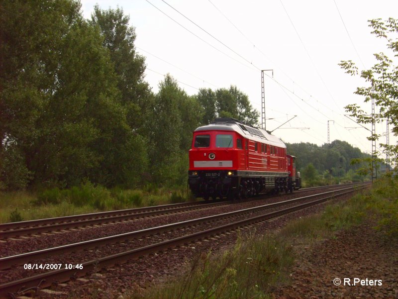 232 527-2 berfhrt eine Kf 3 auf den Sdlichen BAR. 14.08.07