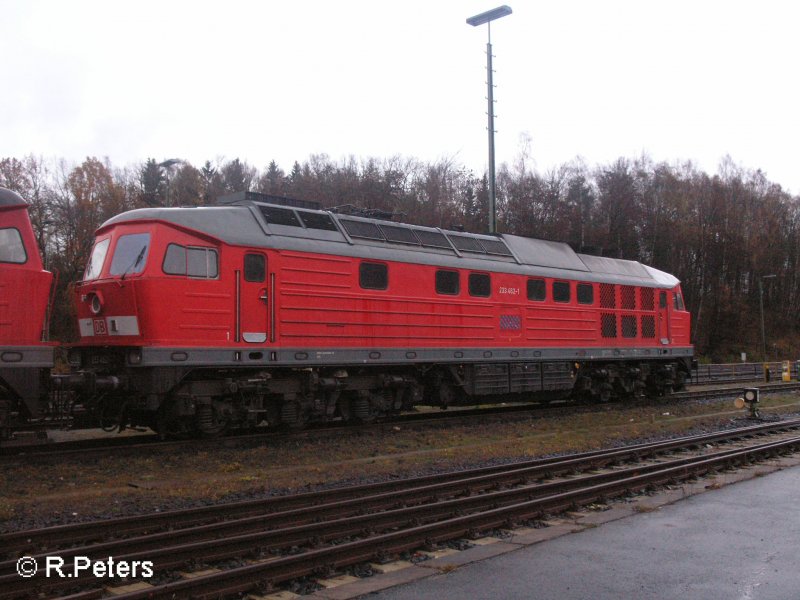 233 462-1 steht mit 232 092 in Marktredwitz abgestelt. 11.11.07