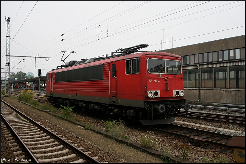 DB Schenker 155 212-4 solo zum N�ldnerplatz (umgebaut aus 155 225-6, gesichtet Berlin Lichtenberg, 06.08.2009)