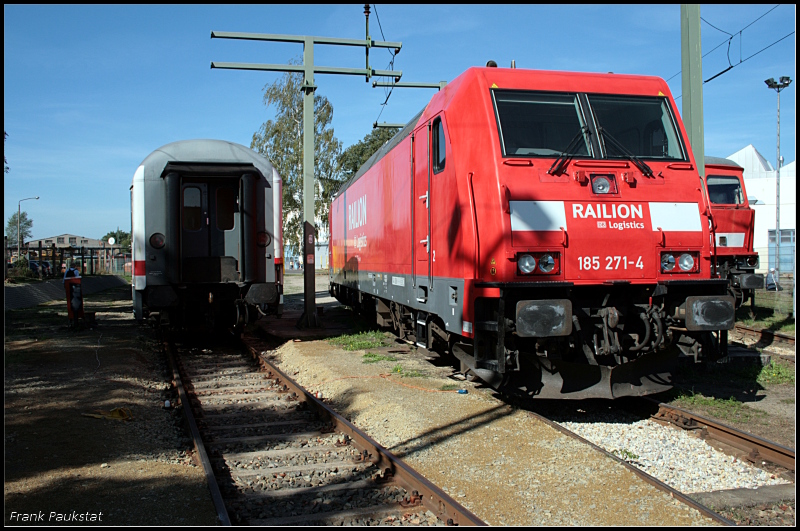 RAILION Logistics 185 271-4 abgestellt an der Drehscheibe (DB Schenker Rail Deutschland AG, 135 Jahre Werk Cottbus, Cottbus 19.09.2009)