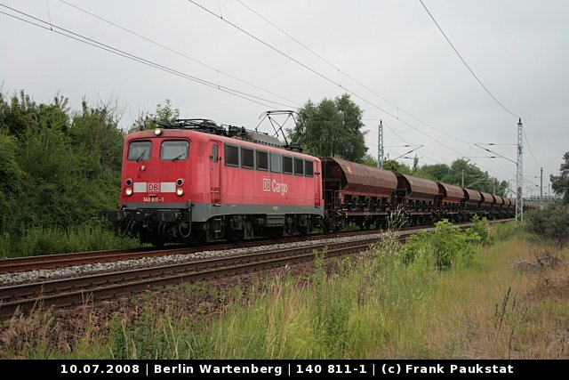 Raillion 140 811-1 mit Schüttgut, KV-Lok (Berlin Wartenberg, 10.07.2008)