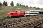 RAILION Logistics 298 316-1 schiebt einen SBB-Personenwagen zum Messegel�nde (Berlin Messe-S�d, 19.09.2008)