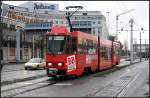 Tw 168, Typ Tatra KTNf6, auf der Linie 2 nach Str�bitz (Cottbusverkehr GmbH, Cottbus Hauptbahnhof 28.12.2009)