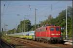 DB AutoZug 115 114-1 bringt den Lr f�r den Sz 13956 M�nchen am 01.06.2011 nach Berlin Wannsee.