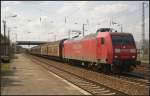 DB Schenker 145 053-5 mit einem gemischtem G�terzug (gesehen Ludwigsfelde-Genshagener Heide 14.04.2012)