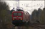 DB Regio 114 006-0 mit der RB22 nach Sch�nefeld Flughafen f�hrt am 14.04.2012 zum Halt in den Bahnhof Genshagener Heide ein.