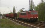 DB Schenker 155 175-3 mit gemischtem G�terzug am 27.04.2012 in Berlin-Karow
