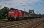 DB Schenker 298 309-6 mit einem gemischtem G�terzug am 24.07.2012 in Nuthetal-Saarmund