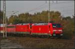 DB Regio 146 237  FELICITAS  am 22.10.2013 in der Berliner Wuhlheide am Ende eines Pbz.