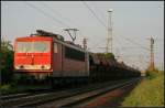DB Schenker 155 116-7 mit einem Kali-Zug (gesehen Lehrte-Ahlten b. Hannover 24.06.2010)
<br><br>
Update: 28.09.2012 in Rostock-Seehafen z; 08/2013 nach Mukran überführt; 24.10.2014 in Opladen zerlegt