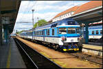 ČD 854 015 als S im Bahnhof Hradec Králové, 21.05.2022