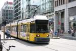 BVG 1003 (Typ GT6N) als M1 Rosenthal Nord an der Friedrichstr (01.06.2008).