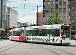Stra�enbahn / Stadtverkehr; Augsburg;   GT 6 M Nr.603 von Adtranz -IF TEC Baujahr 1996, als Fahrschule am K�nigsplatz in Augsburg am 27.05.2015.