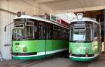 Stra�enbahn / Stadtverkehr; Halberstadt;  GT 4 Nr.167 und 168 von der Maschinenfabrik Esslingen Baujahr 1966 in Halberstadt am 24.07.2019.