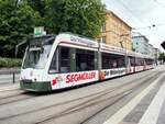 Stra�enbahn / Stadtverkehr Augsburg; Combino NF 8 Nr.828 von Siemens Baujahr 2000 in Augsburg am 27.05.2015.