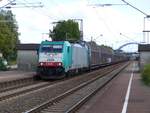 NMBS TRAXX Lok 2826 mit  Volvo Zug  Gleis 4 Salzbergen, Deutschland 17-08-2018.