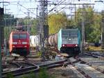 DB Cargo Lok 152 060-0 und NMBS Lok 2843 Salzbergen, Deutschland 28-09-2018.