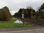 Bahnbergang Frietenweg, Hamminkeln 03-11-2022.