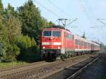 .DB Lok 111 112-9 mit  Silberlingen  Millingen(bei Rees) 12-09-2014.