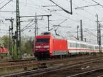 DB loc 101 080-0 mit wegen Bauarbeiten umgeleitete Intercity.