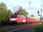 DB Cargo Lok 189 027-6 mit  Mercedes-Benz  bei Bahnbergang Devesstrae, Salzbergen 13-09-2018.