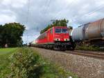 DB Cargo Lok 155 019-3 bei Bahnbergang Devesstrae, Salzbergen 28-09-2018.