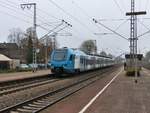 Keolis Eurobahn Stadler FLIRT 3 Triebzug ET 4.04 Gleis 4 Salzbergen 21-11-2019.