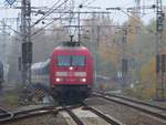 DB Lokomotive 101 010-7 durchfahrt Bahnhof Salzbergen 21-11-2019.