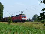 DB Cargo Lokomotive 189 027-6 mit Schwesterlok Wasserstrasse, Hamminkeln 18-06-2021.