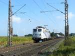 Lokomotion Lokomotive 139 177-0 Bahnbergang Waldweg, Rees, bei Emmerich am Rhein 12-09-2014.