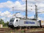 Metrans HHLA (Hamburger Hafen und Logistik AG) Lokomotive 386 034-3 (91 547 386 034-3 CZ-MT) Gterbahnhof Oberhausen West Deutschland 11-07-2024.

Metrans HHLA (Hamburger Hafen und Logistik AG) locomotief 386 034-3 (91 547 386 034-3 CZ-MT) goederenstation Oberhausen West Duitsland 11-07-2024.