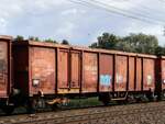 Eaos-x DB Cargo offener Drehgestell-Wagen mit Nummer 31 RIV 80 D-DB 5368 160-3 und Aufschrift  RAILION .