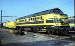 SNCB Nr.5101 mit Hilfswagen in Brüssel-Schaerbeck am 09.03.1996.