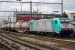 CoBRa 2827 zieht ein KLV durch Antwerpen-Berchem nach Aachen West am 29 Juni 2016.