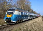 '50 Jahre Rostocker S-Bahn' 442 837-1 als S1 von Warnemünde nach Rostock bei der Einfahrt in Rostock-Bramow.22.03.2025