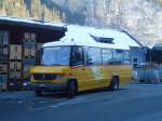 (148'254) - PostAuto Bern - BE 700'284 - Mercedes/UNVI (ex Schmocker, Stechelberg Nr. 4; ex PostAuto Bern Nr. 421) am 8. Dezember 2013 beim Bahnhof Lauterbrunnen