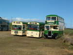 Sunderland Corporation Line-up (England)

Here we see three former Sunderland Corporation vehicles parked outside their storage facility in Hetton le Hole, County Durham, England.  All now owned by North East Bus Preservation Trust, based in North East England.

FBR 53D
1966 Leyland Panther
Strachan B47D
Fleet Number 53

WBR 248
1964 Atkinson Alpha
Marshall B45D
Fleet Number 48

CBR 539
1952 Guy Arab III
Roe H33/25R
Fleet Number 139