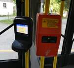 (286'948) - PostAuto Bern - BE 499'063/PID 10'299 - Lanz+Marti/Hess Personenanh�nger (ex VBL Luzern Nr. 310) am 13. Mai 2026 in Stechelberg, Hotel (mit Billetautomat + Billetentwerter)