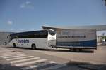 IVECO Irisbus Magelys mit Radanhnger von Busem Reisen aus der CZ im Mai 2019 in Krems.