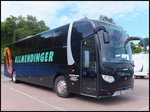 Scania OmniExpress von Allmendinger aus Deutschland im Stadthafen Sassnitz.