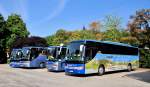 4 mal Setra,rechts ein 415 GT-HD von BLAGUSS-Scenic Tours aus Slowakia.Krems,Aug.2013.