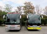 Frontansicht der SETRA`s von BLAGUSS Reisen / Wien,rechts der 515 HD,im September 2013 in Krems gesehen.