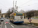 Abfahrt des Stadtbus (Bus Nr. 55) in Marienbad  der Linie 7 von der Haltestelle Centrum am 22. Februar 2020.