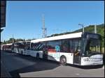 Drei Solaris Urbino 12 und ein Volvo 8700 der RPNV in Sassnitz.